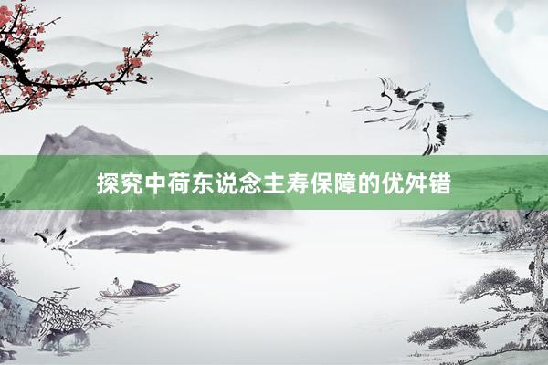 探究中荷东说念主寿保障的优舛错